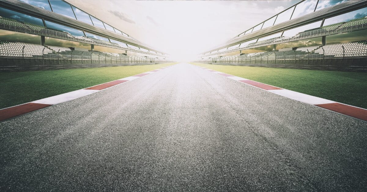 Race track with trees and sunshine representing ESG Data Trends Survey findings on sustainable investment challenges and data management