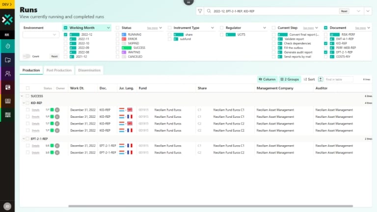 NeoXam regulatory reporting