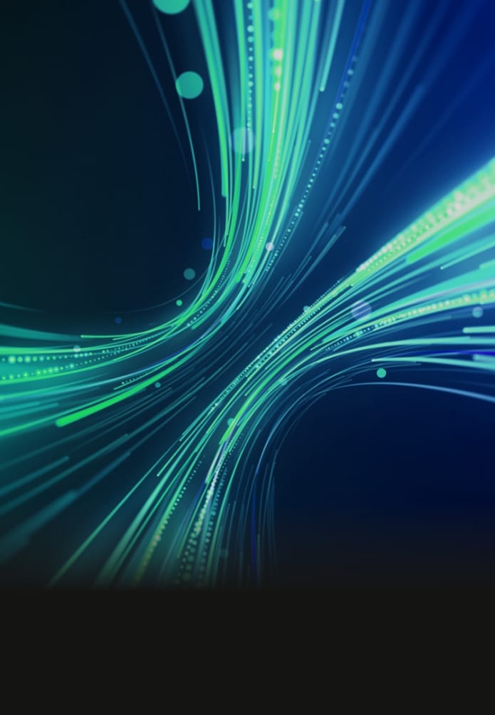 High tech abstract background with colorful light trails