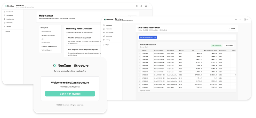 Scrrenshots Intelligent document processing NeoXam